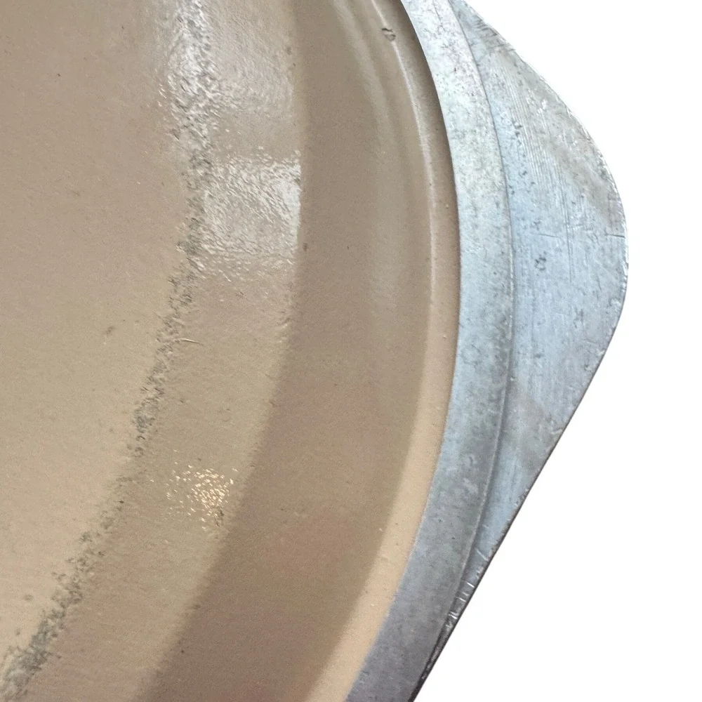 Vintage Club Cast Aluminum Dutch Oven‎ Pot with Lid Harvest Gold Tan Wood Knob